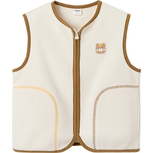 巴拉巴拉儿童马甲男童女童摇粒绒背心秋冬装新款童装宝宝坎肩外穿