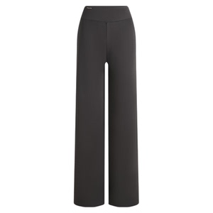 MissWiss收腹直筒裤女冬季高腰加绒保暖黑色垂感保暖休闲阔腿裤TH