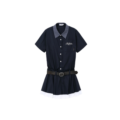 REVAN芮范设计师款质感短袖衬衫连衣裙RL31101518