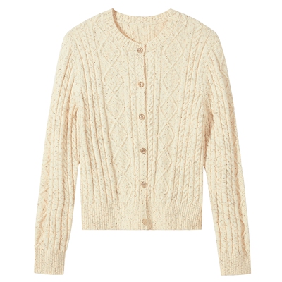 25年冬季新款女士绞花针织开衫