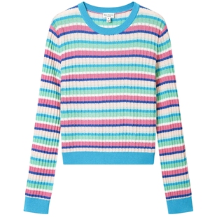 Juicy Couture橘滋针织衫女2026年春季新款毛衣撞色条纹宽松上衣