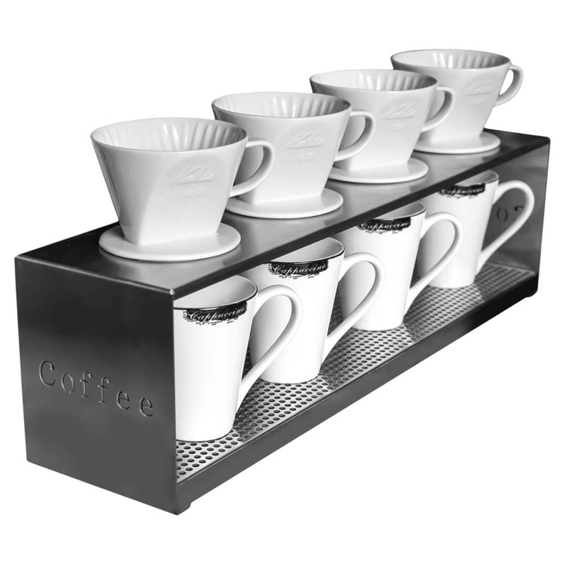 不锈钢咖啡手冲壶架多孔可选滤杯