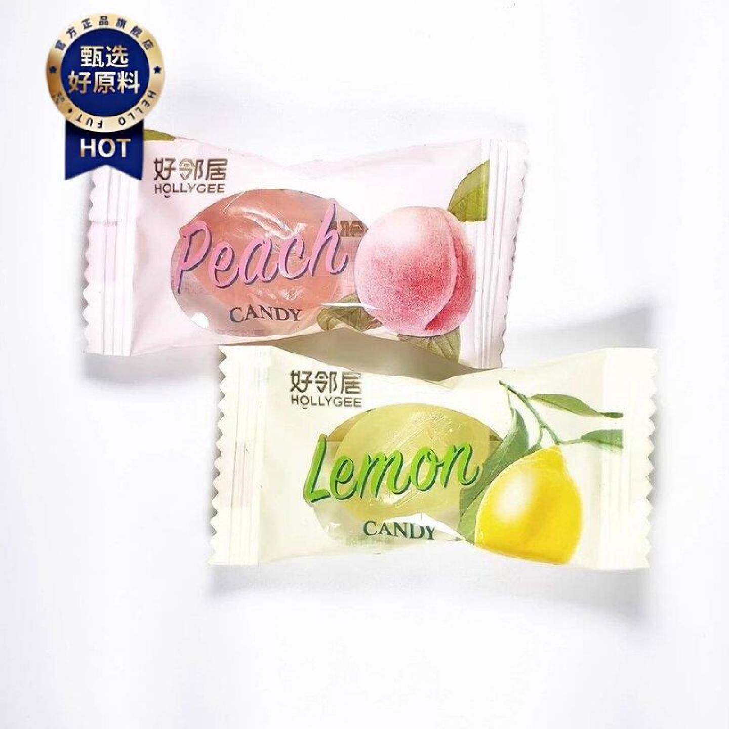 好邻居白桃柠檬糖休闲散装水果糖零食糖果结婚喜糖柠檬味