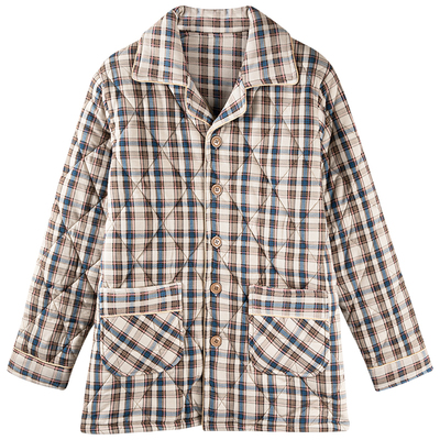 格子纯棉夹棉三层上衣男上衣男装