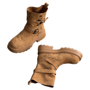 小众高级感西部牛仔靴女2025秋冬新款复古美拉德骑士靴短筒马丁靴