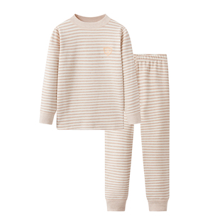 男童秋衣秋裤纯棉儿童内衣套装彩棉宝宝半高领睡衣无骨a类7岁全棉