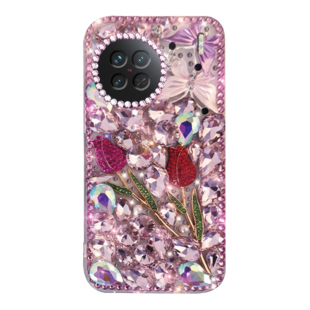 潮牌透明镶钻玫瑰适用vivoX90手机壳新品X50Pro+个性X80潮X27Pro新款X9奢华Y50防摔X21屏幕指纹版vovo女款z3