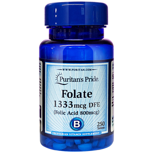 美国进口普丽普莱叶酸片800微克250片 男士女性孕前孕妇营养素