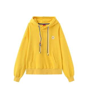 wigglewiggle26年春秋款连帽卫衣男女同款休闲宽松上衣多巴胺穿搭