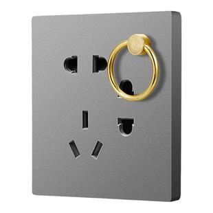 86型明装厨房阳台挂灯笼插座暗装家用墙壁带挂钩五孔七孔电源面板