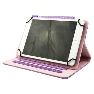 适用7 8 10寸闪粉五金扣插卡保护套翻盖支架iPad三星华为平板皮套