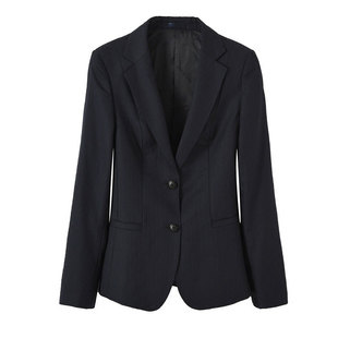 中国银行行服藏青色条纹西装女士职业装精品中行通勤修身职业工装