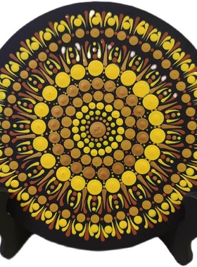 印度风情曼陀罗波点成品家居装饰手工绘画卡纸作品MandalaZen摆件