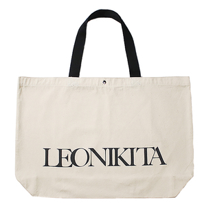 LEONIKITA巨大容量字母帆布露营单肩健身包托特包电脑包购物袋