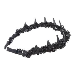 高级感带齿发箍女波浪带钻绕珠防滑洗脸头箍气质发卡