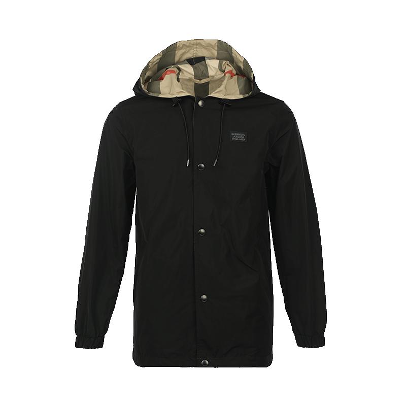 【自营】BURBERRY/博柏利男士双面穿格纹连帽系扣夹克外套休闲