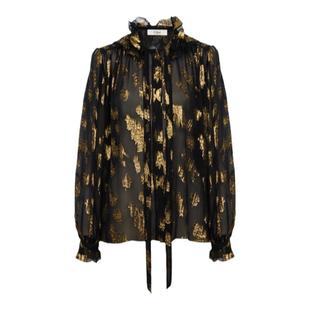 【限时折扣】Chloe蔻依 真丝提花前绑带罩衫