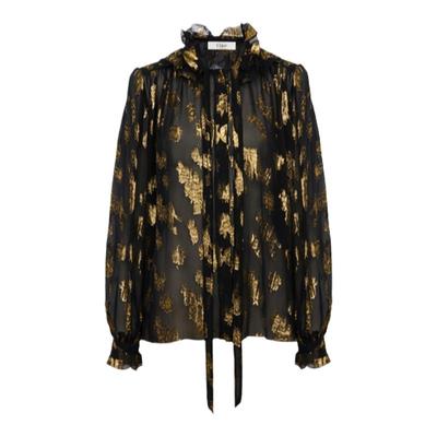 Chloe蔻依提花前绑带罩衫