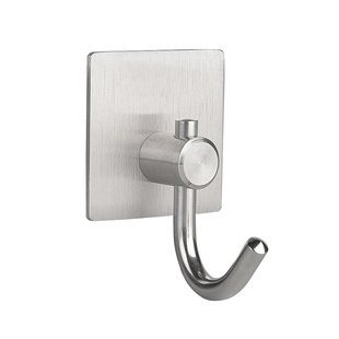 304不锈钢斜挂钩分叉免钉免打孔粘贴厨房用墙壁单个衣服帽钩VT型