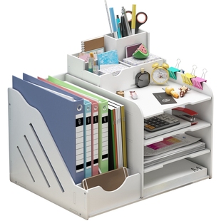 文件架办公桌收纳置物架多层桌面文件夹收纳盒立式文件框资料架子