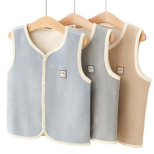 儿童马甲2025新款冬女童加绒加厚摇粒绒保暖背心男童加厚内搭冬装