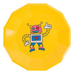 【吉祥道具】趣味机器人餐具套装家庭聚会野餐一次性纸盘纸杯纸巾