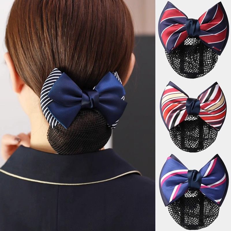 职业头花女银行医院移动护士酒店空姐工作盘发网兜发饰头饰发夹OL