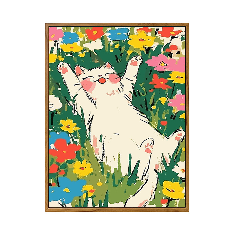 雅调潦草小猫diy数字油画装饰画