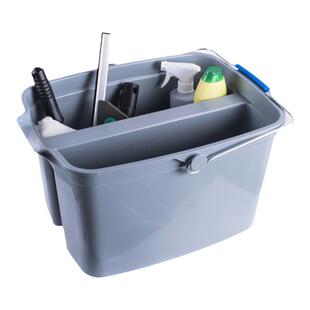 白云超宝清洁双格水桶酒店宾馆卫生保洁工具篮子塑料分隔桶带提手