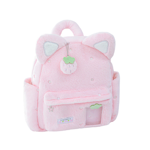 RosyPosy柔设毛绒书包女小学生双肩包高级感小众ins背包2026新款初中生轻便旅行包可爱大容量大学生通勤包包