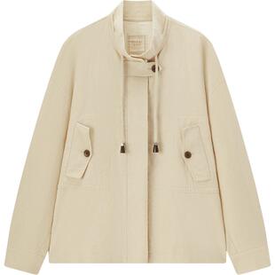 爱居兔天然亚麻外套女2025年秋季新款高级感环保夹克