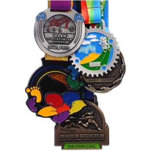 定做奖牌马拉松比赛奖章制作挂牌定制金属线上徒步毅行浮雕纪念牌