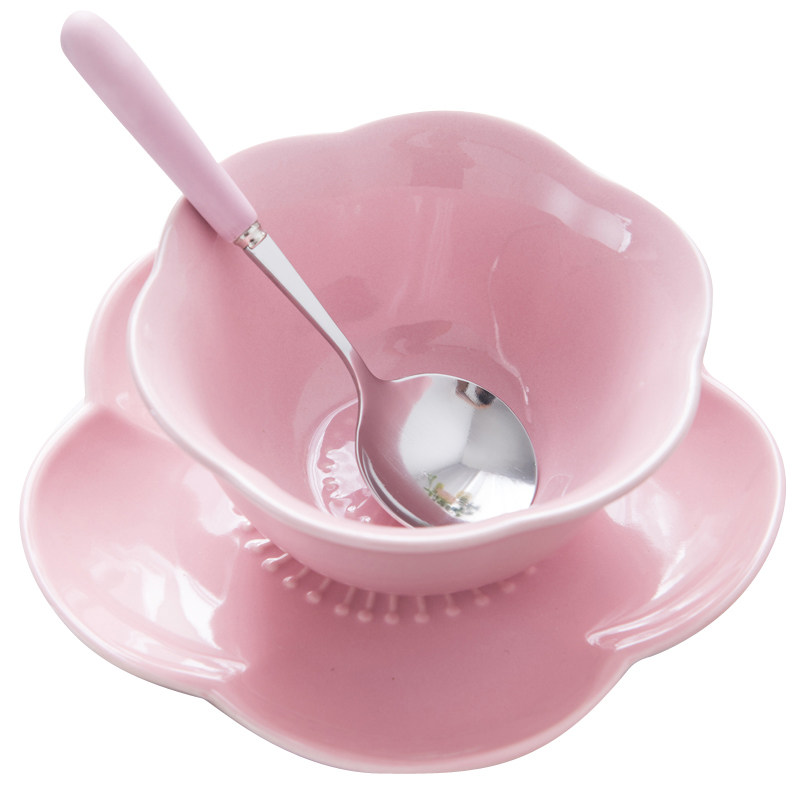 日式少女心套装餐具陶瓷甜品碗