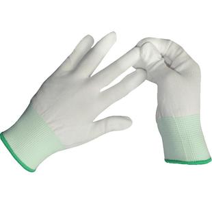 pu涂指手套劳保耐磨工作薄款劳动尼龙弹力透气防滑防静电无尘涂胶