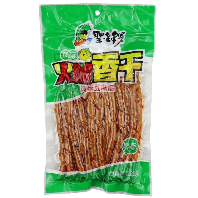 圣金锣火腿香干229g竖条大辣片大豆干豆卷圣金锣童年儿时回忆零食