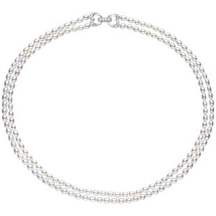 黛米珠宝 相知 3-4mm淡水珍珠项链S925银双层小米珠锁骨链颈链女
