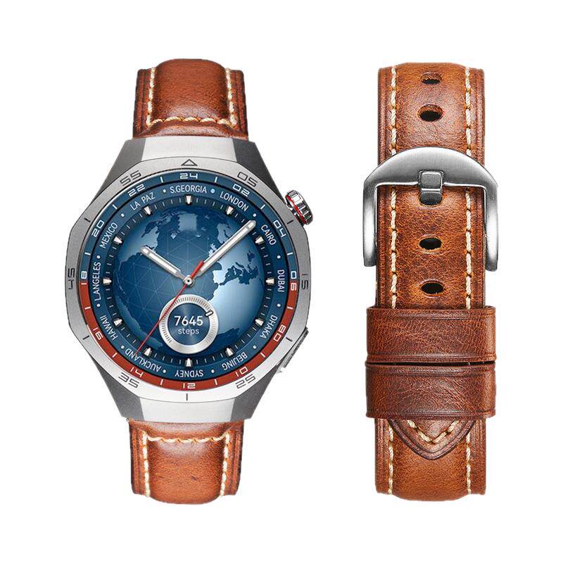 适用OPPO Watch 4Pro手表带S复古X3油蜡小牛皮表带Watch X2运动3pro智能watch2春夏男士真皮腕表带三四代配件