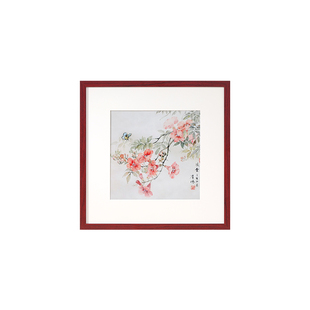 实木正方形画框装裱相框挂墙简约国画书法儿童美术空框外框架定制