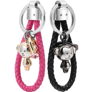 小猴子车钥匙扣情侣挂件网红钥匙链女挂饰定制可爱治愈系刻字礼物