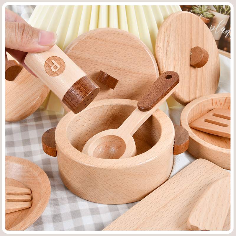 儿童原木色水果蔬菜切切看乐蔬果木制切切仿真厨具认知玩具过家家