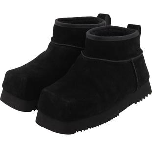 CALVINLUO 秋冬加绒加厚休闲时尚方头短筒厚底短靴保暖雪地靴