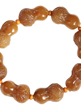 和田玉且末糖玉白菜百财手串