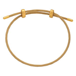 sakulux进口钢丝绳手绳大福金丝钢绳搭配串珠diy转运珠手链可调节