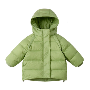 胖胖象儿童羽绒服加厚保暖秋冬季童装中大童短款连帽上衣绒服外套
