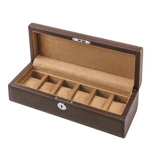 夭桃（饰品）欧式皮革手表盒子六格皮质机械表展示收纳收藏盒带锁