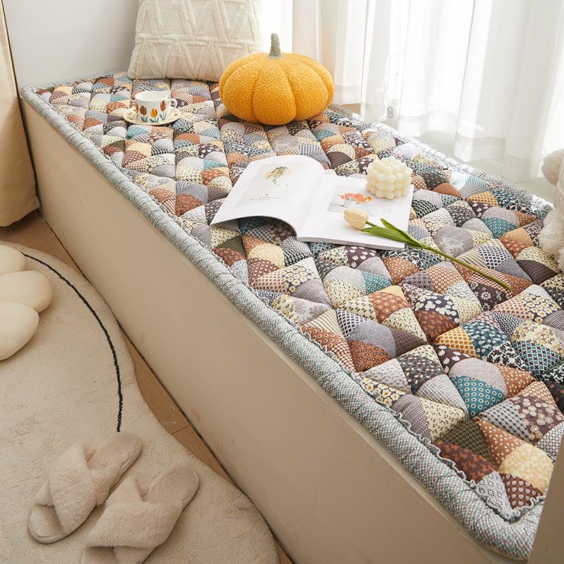 北欧ins网红少女全棉馒头垫飘窗垫阳台窗台垫防滑加厚款四季通用