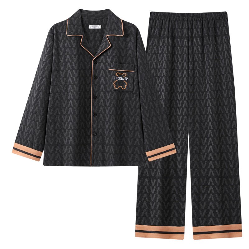 男士德绒双面磨毛大码保暖家居服