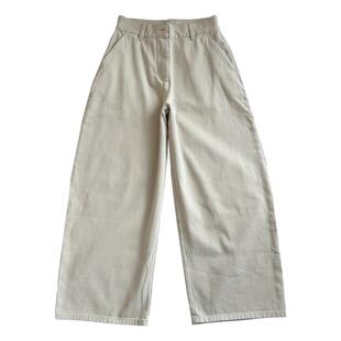 不常见的颜色！进口冈山斜纹面料 row直筒阔腿弯刀牛仔裤香蕉裤女