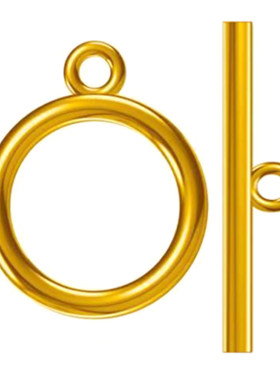 纯18K金ot扣项链女配件珍珠手链手工diy手绳黄金收尾连接扣搭扣头