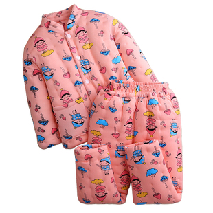 纯棉花手工棉袄棉裤套装中大童加厚弹力保暖冬季儿童棉衣居家校服